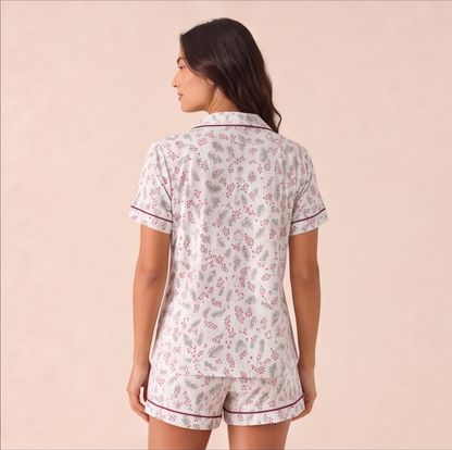 Pijama Mujer Corto Algodón Pima Navideño