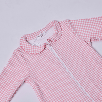 Enterito Bebé Niña Algodón Pima Vichy Rosado - SimplyB
