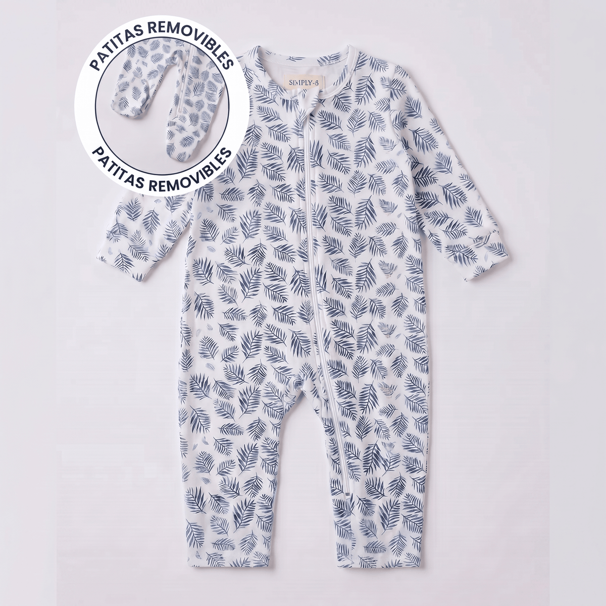 Enterito Bebé Niño Algodón Pima Helechos Azules - SimplyB