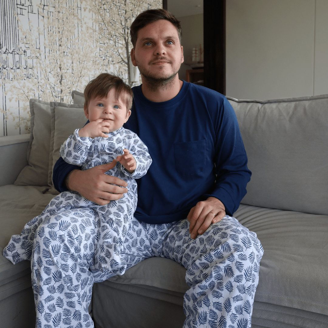 Enterito Bebé Niño Algodón Pima Helechos Azules - SimplyB