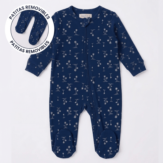 Enterito Bebé Niño Algodón Pima palmeras azules - SimplyB