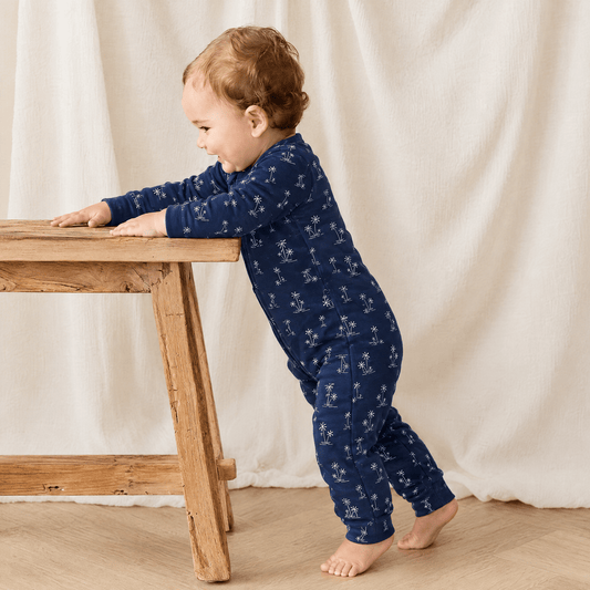 Enterito Bebé Niño Algodón Pima palmeras azules - SimplyB