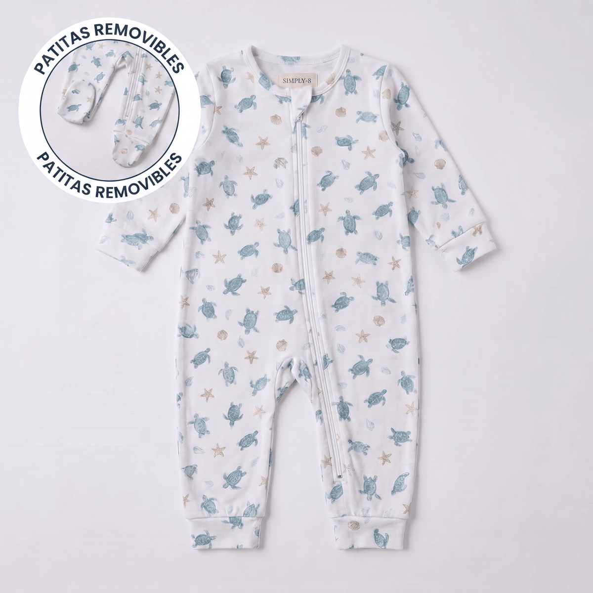 Enterito Bebé Niño Algodón Pima Tortugas Acuarela - SimplyB