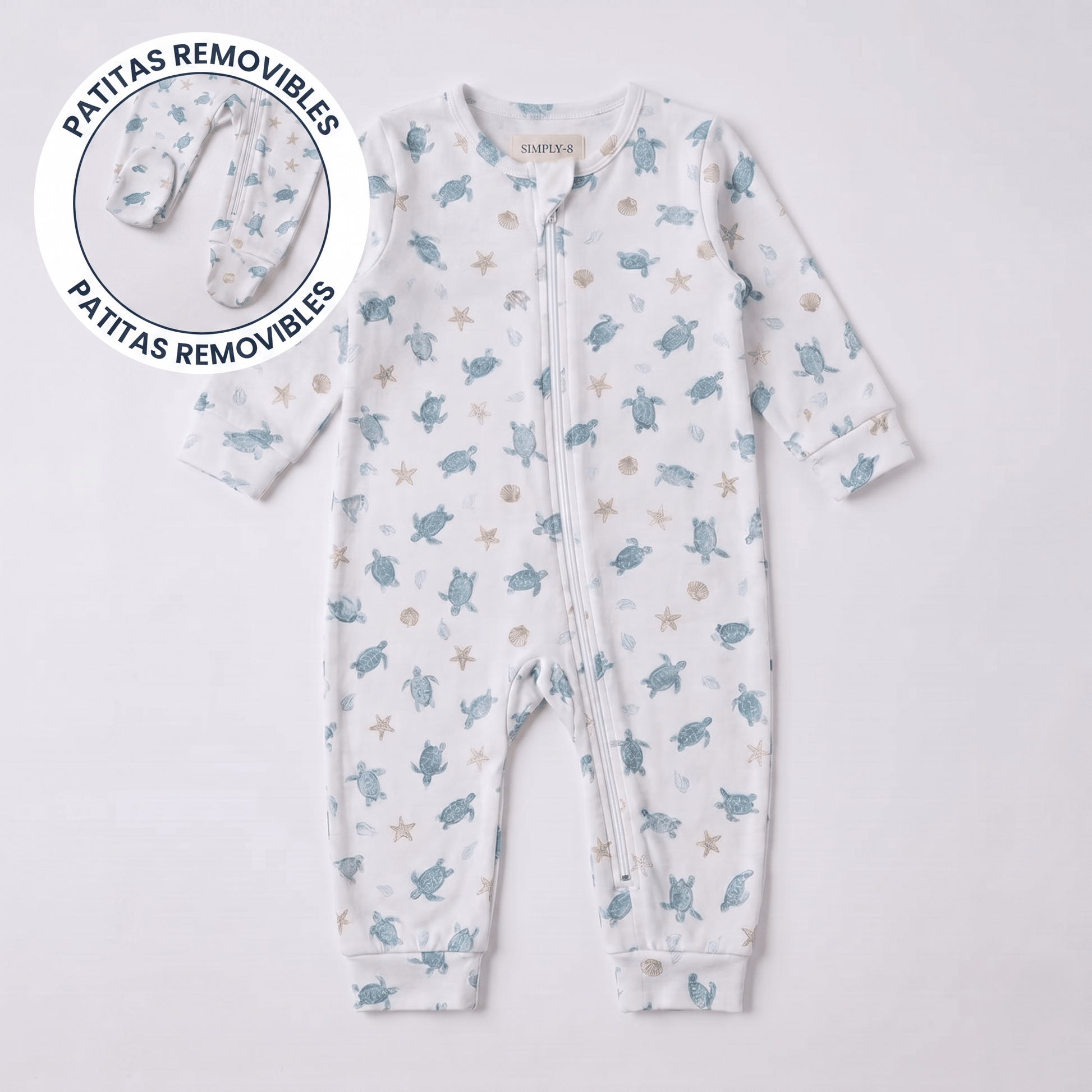 Enterito Bebé Niño Algodón Pima Tortugas Acuarela - SimplyB