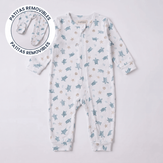 Enterito Bebé Niño Algodón Pima Tortugas Acuarela - SimplyB