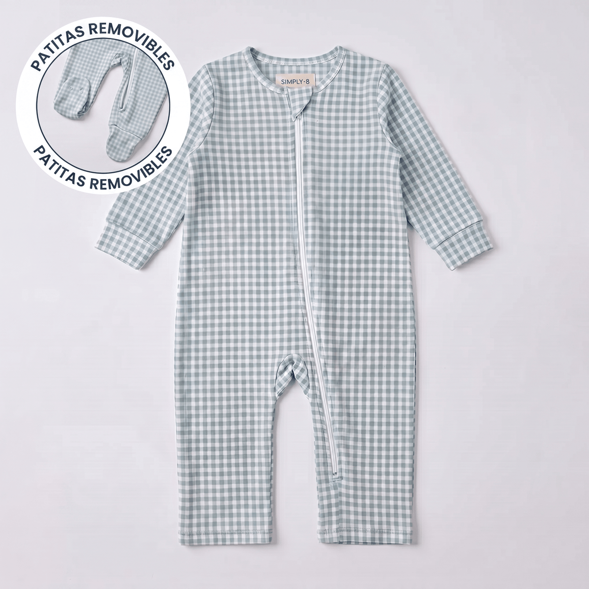 Enterito Bebé Niño Algodón Pima Vichy Verde - SimplyB
