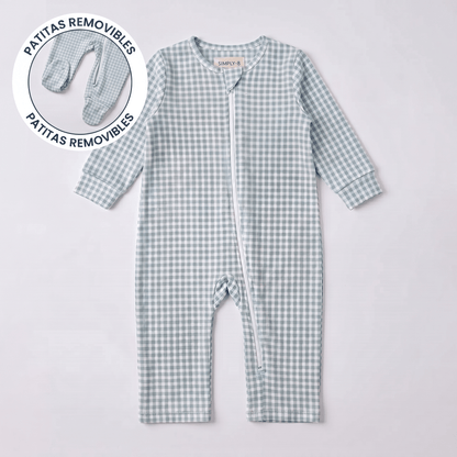 Enterito Bebé Niño Algodón Pima Vichy Verde - SimplyB