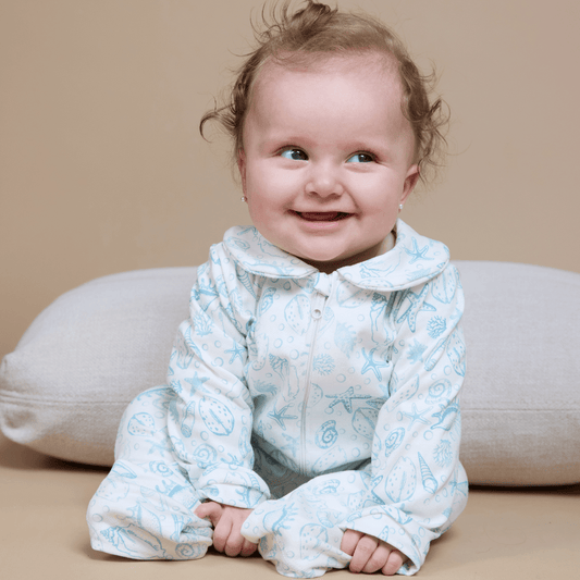 Enterito largo bebé niña bajo del mar algodón pima - SimplyB