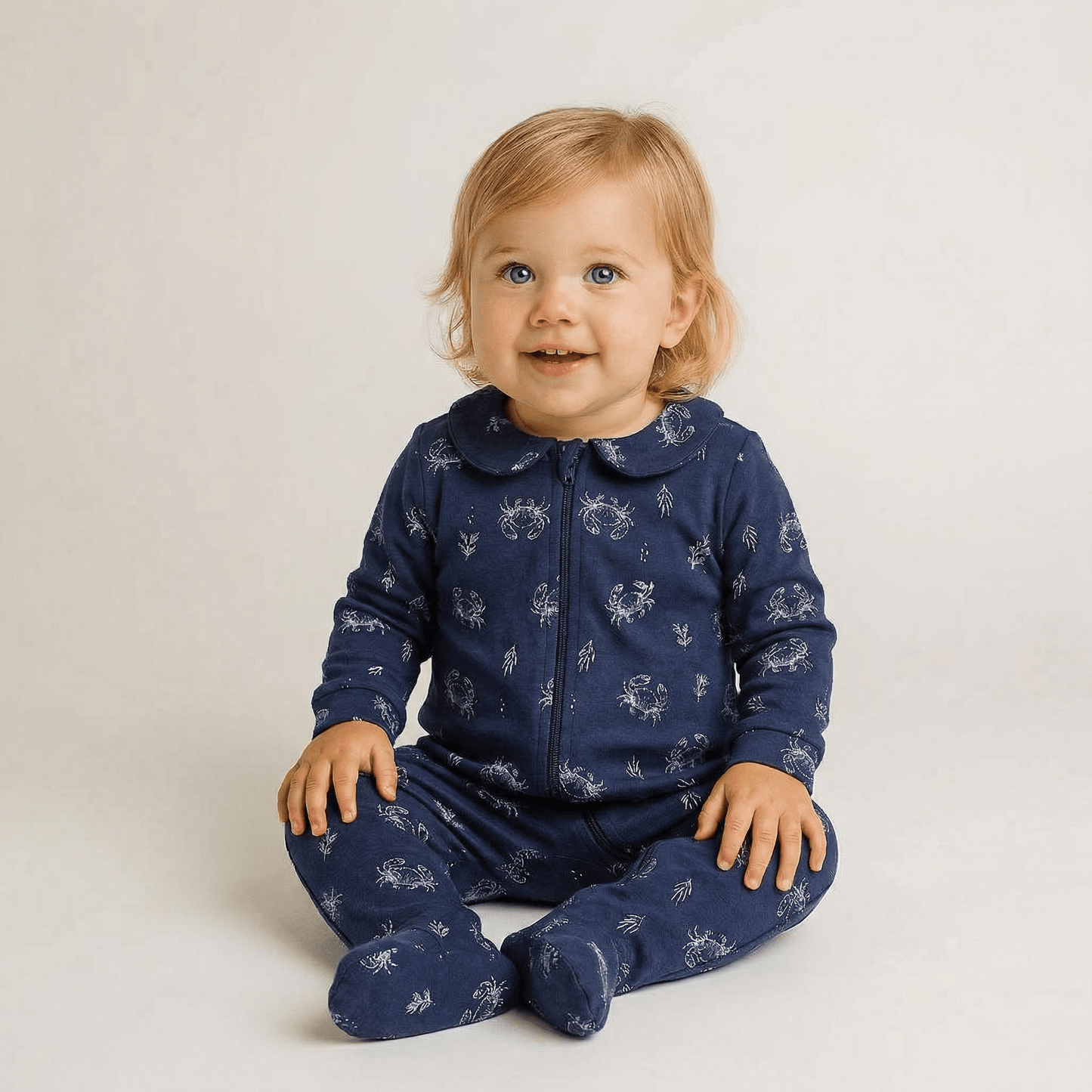 Enterito largo bebé niña cangrejos algodón pima - SimplyB