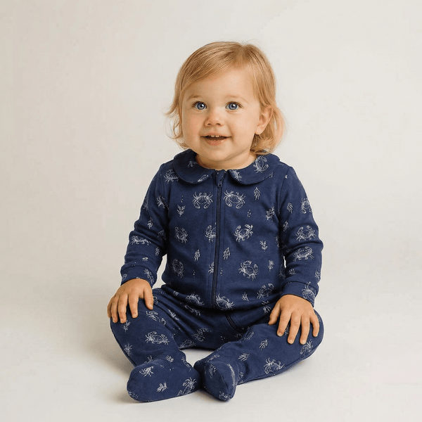 Enterito largo bebé niña cangrejos algodón pima - SimplyB