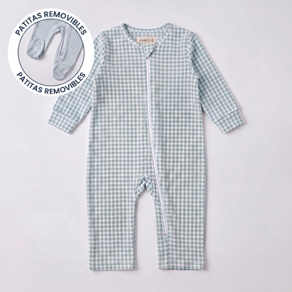 Enterito Bebé Niño Vichy Verde – Algodón Pima 100% | SimplyB