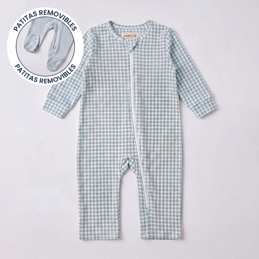 Enterito Bebé Niño Vichy Verde – Algodón Pima 100% | SimplyB
