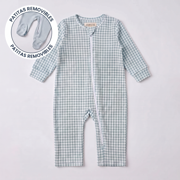 Enterito Bebé Niño Vichy Verde – Algodón Pima 100% | SimplyB