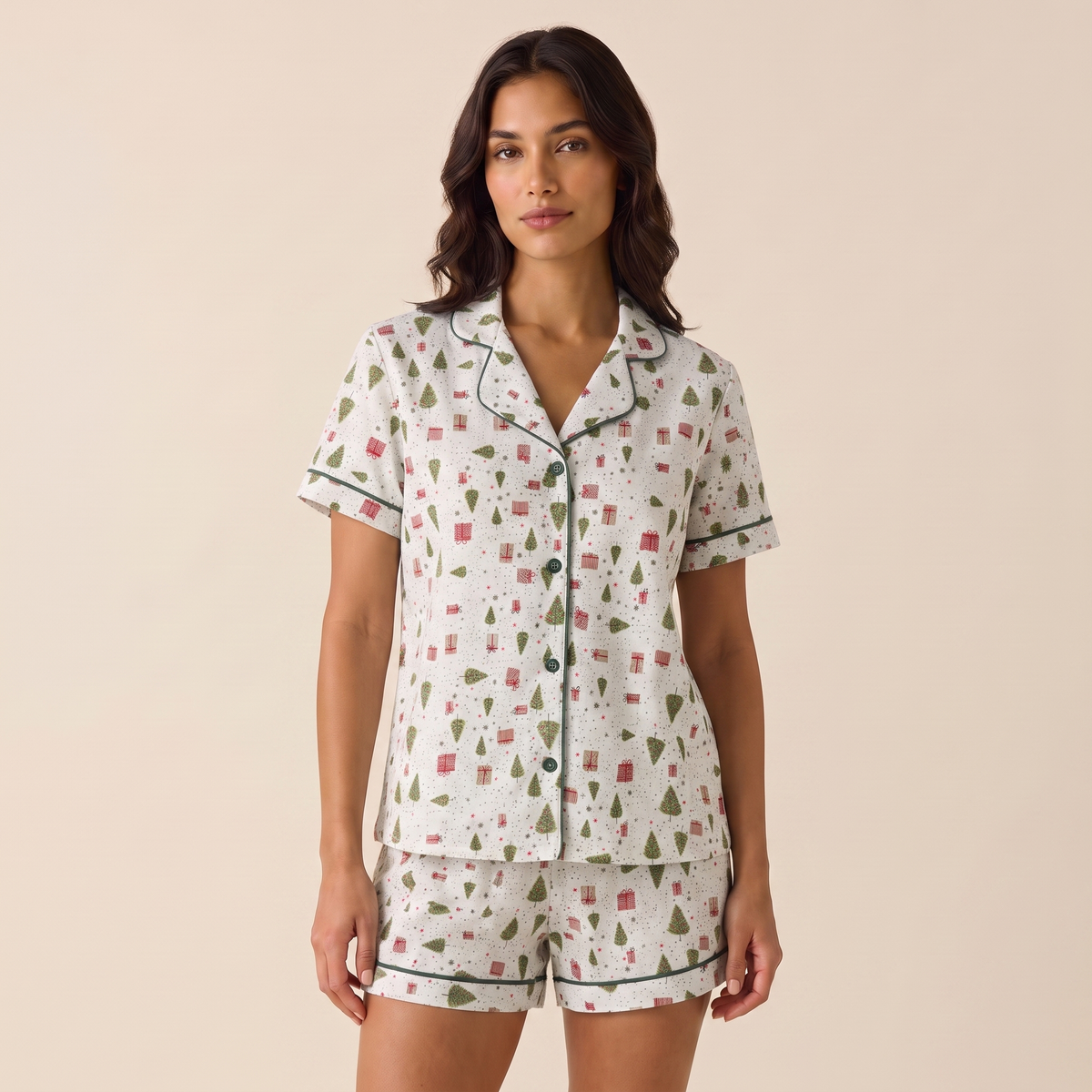 Pijama navideño regalos Mujer algodón pima