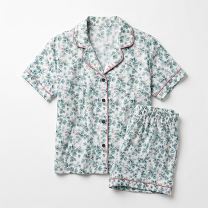 Pijama Mujer algodón pima corto acuarela
