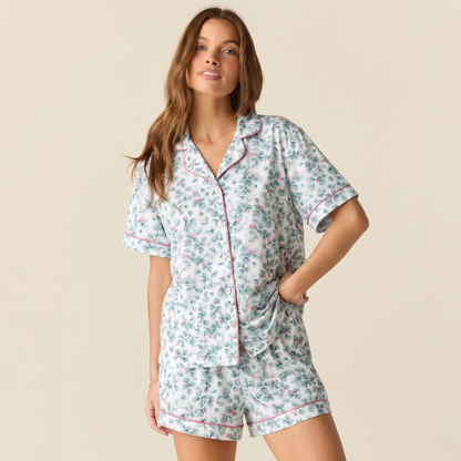 Pijama Mujer algodón pima corto acuarela