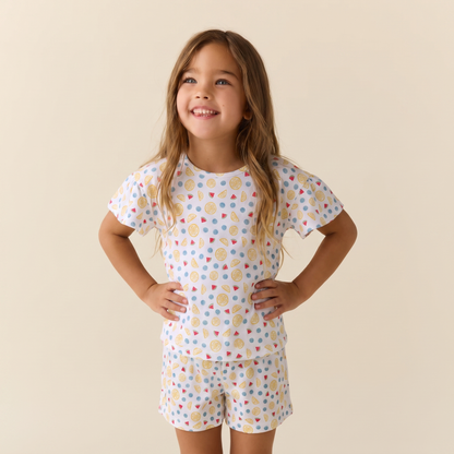 Pijama Niña Corto Algodón Frutal