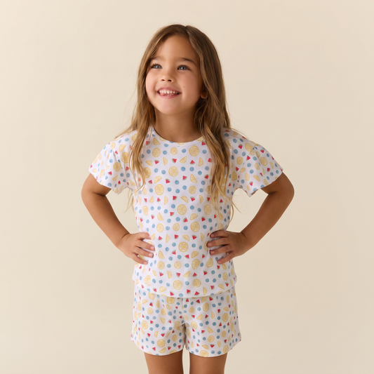 Pijama Niña Corto Algodón Frutal