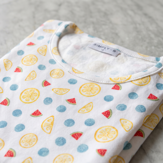 Pijama Niña Corto Algodón Frutal