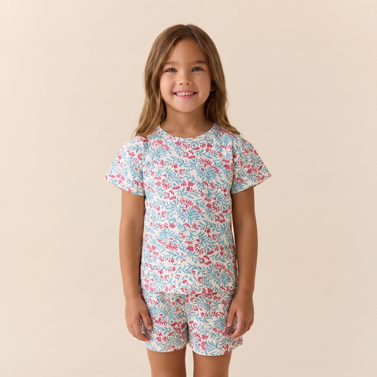 Pijama Niña Corto enredadera uva