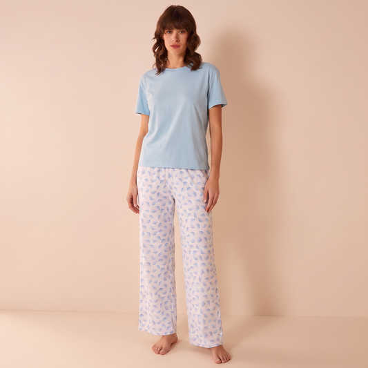 Pijama Mujer Pantalón y Polera Algodón Pima Botánico