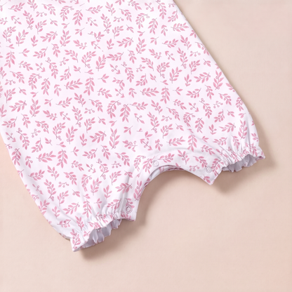 Ranita Bebé Niña Algodón Pima Hojas rosadas