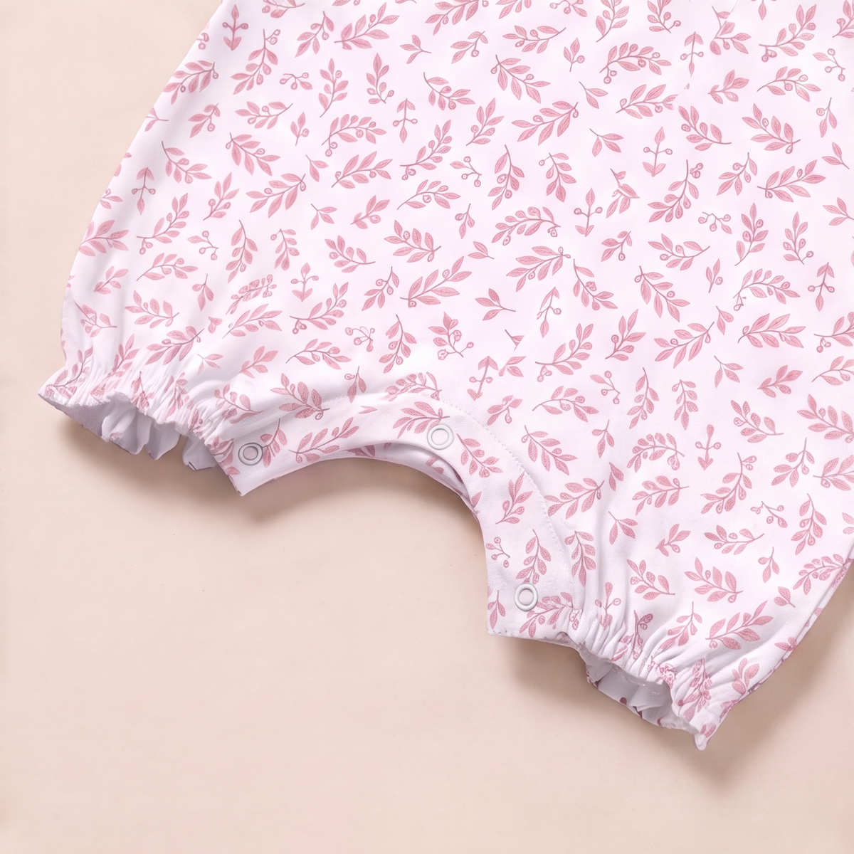 Ranita Bebé Niña Algodón Pima Hojas rosadas