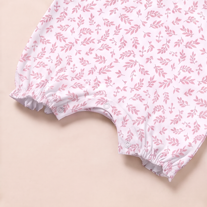 Ranita Bebé Niña Algodón Pima Hojas rosadas