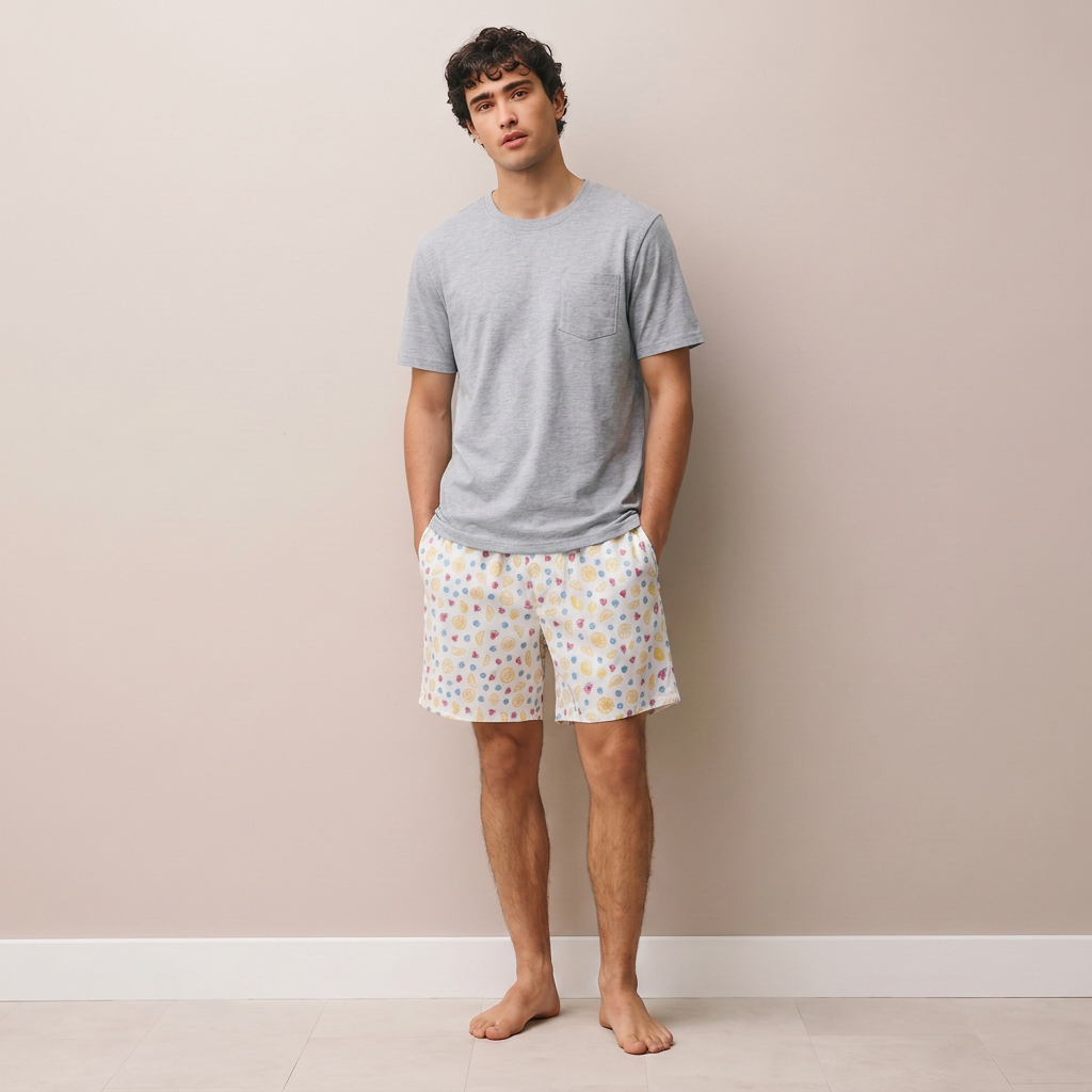 Pijama Hombre Corto Algodón Pima frutal