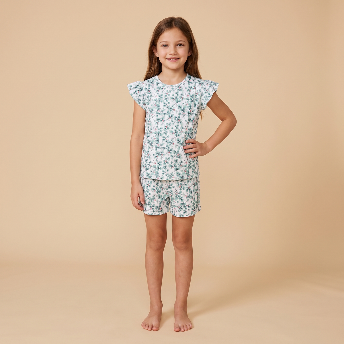 Pijama Niña Corto algodón pima acuarela