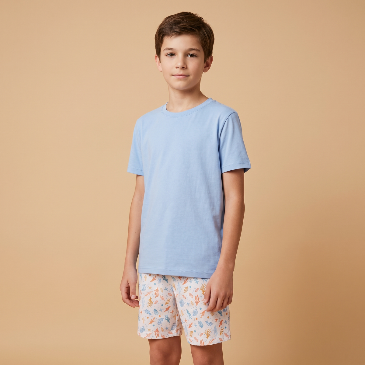 Pijama Niño Corto Algodón fondo marino