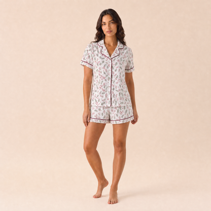 Pijama Mujer Corto Algodón Pima Navideño