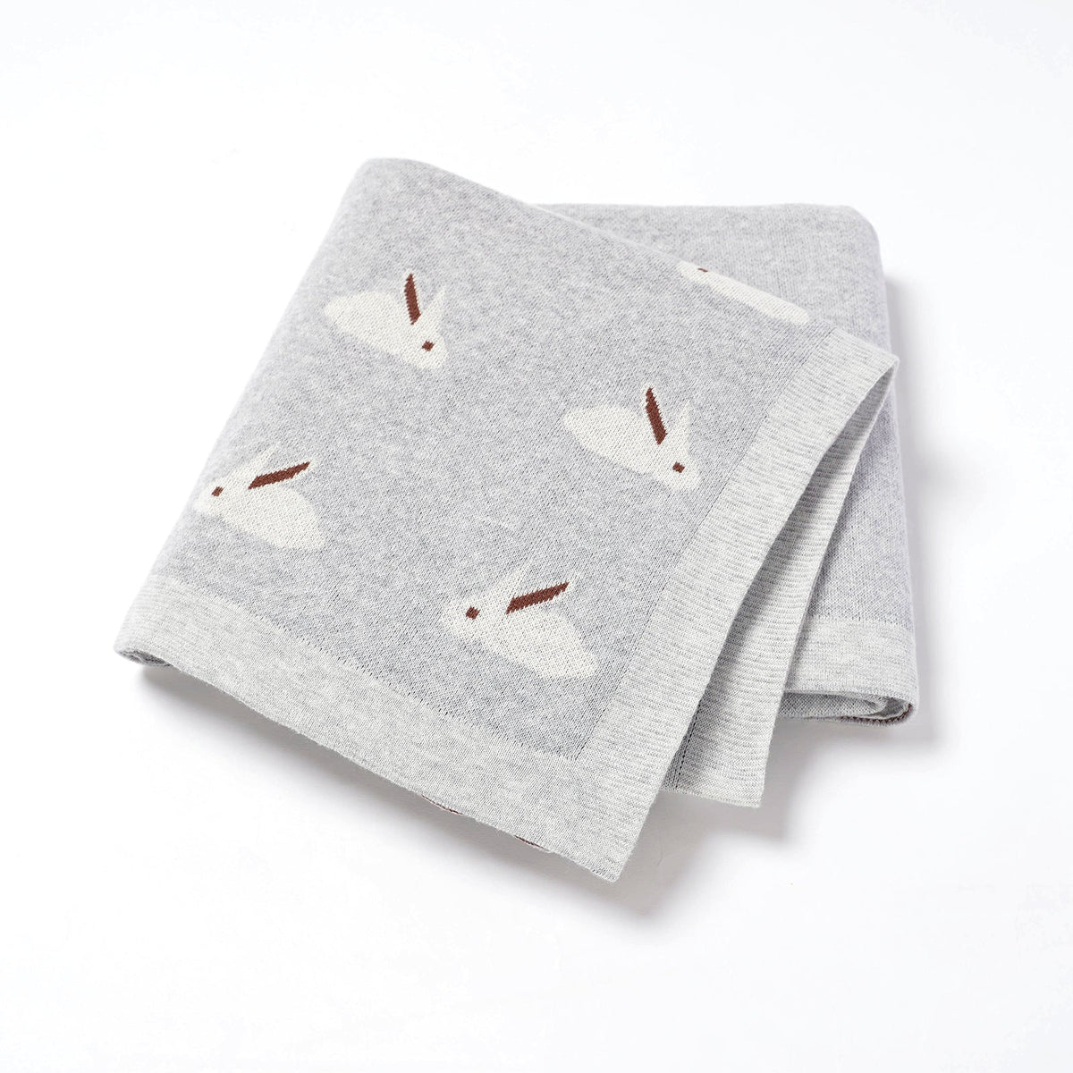 Manta de algodón para bebé SimplyB diseño conejo gris