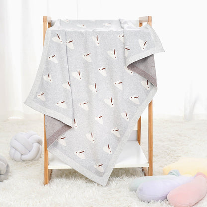 Manta de algodón para bebé SimplyB diseño conejo gris