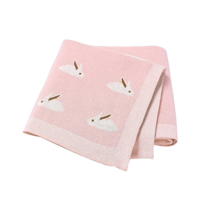 Manta de algodón para bebé SimplyB diseño conejo rosado
