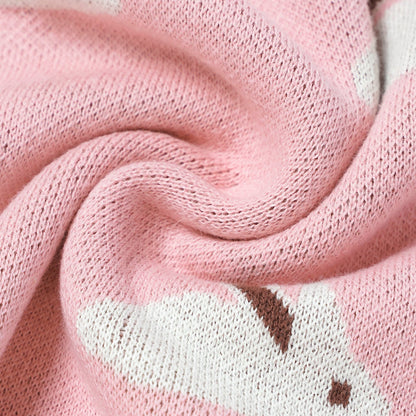 Manta de algodón para bebé SimplyB diseño conejo rosado