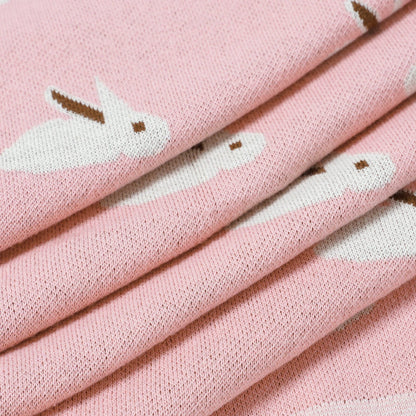 Manta de algodón para bebé SimplyB diseño conejo rosado
