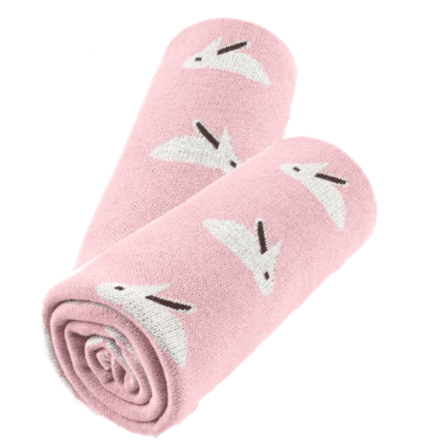 Manta de algodón para bebé SimplyB diseño conejo rosado