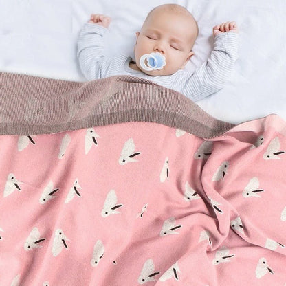 Manta de algodón para bebé SimplyB diseño conejo rosado