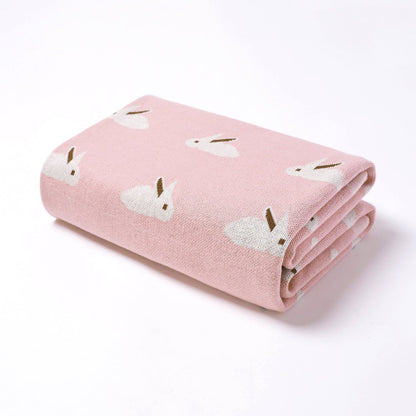 Manta de algodón para bebé SimplyB diseño conejo rosado