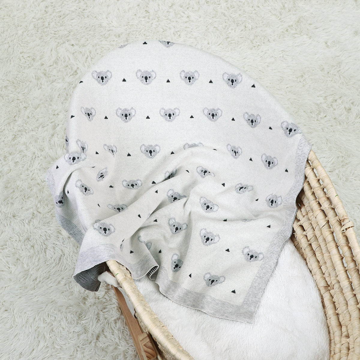 Manta  de algodón para bebé koala blanco - SimplyB