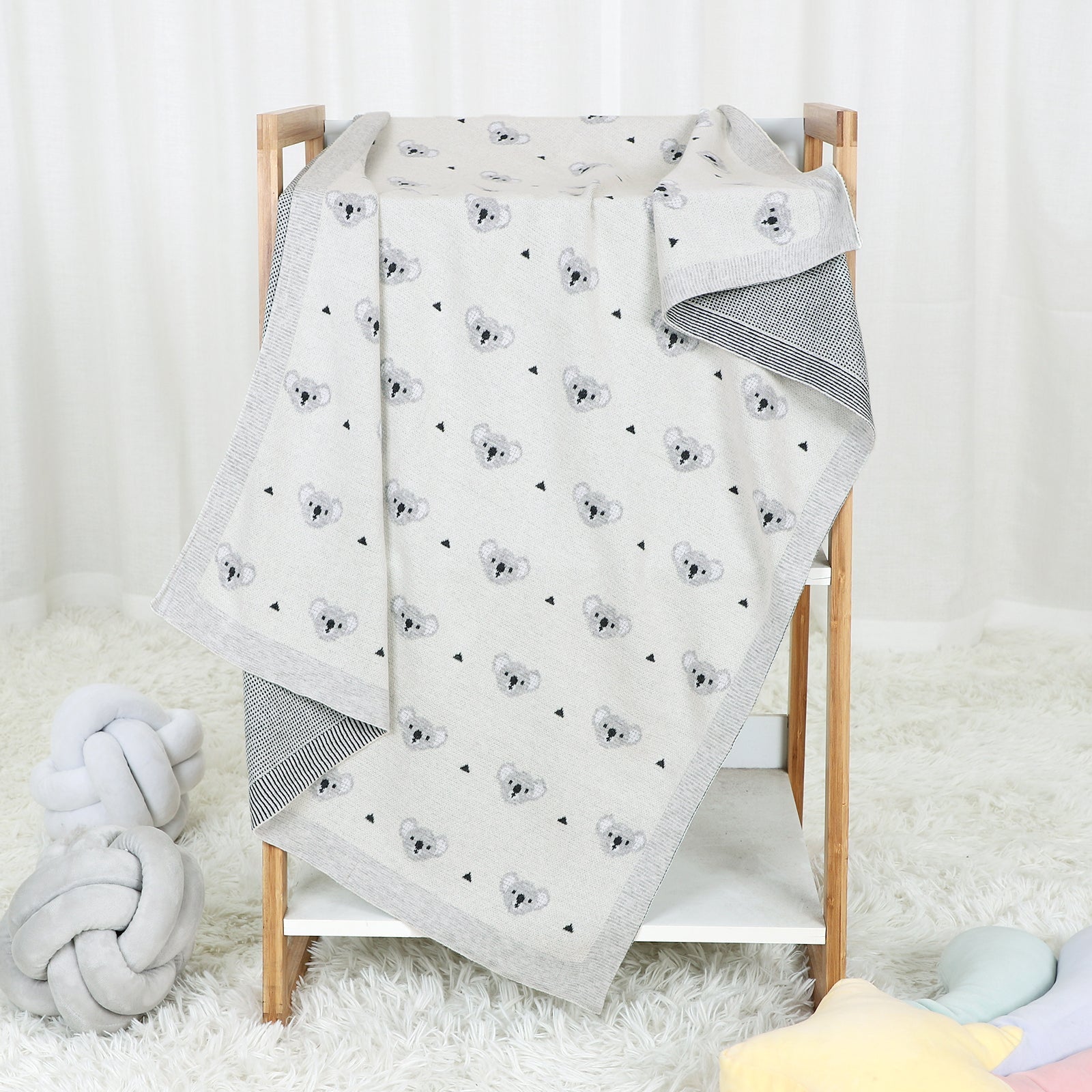 Manta  de algodón para bebé koala blanco - SimplyB