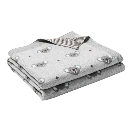 Manta de algodón para bebé koala gris - SimplyB