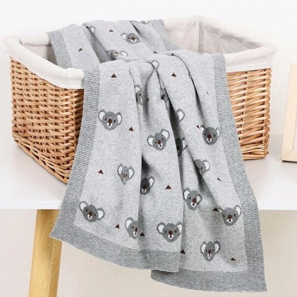 Manta de algodón para bebé koala gris - SimplyB