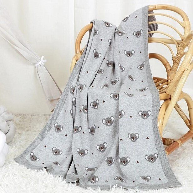 Manta de algodón para bebé koala gris - SimplyB