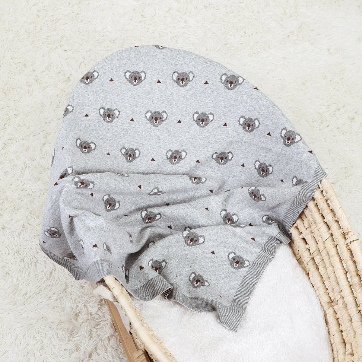 Manta de algodón para bebé koala gris - SimplyB