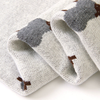 Manta de algodón para bebé SimplyB de algodón diseño oveja blanca - SimplyB