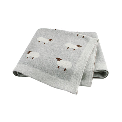 Manta de algodón para bebé SimplyB de algodón diseño oveja gris