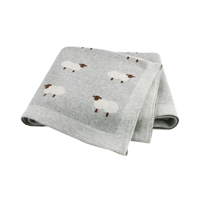 Manta de algodón para bebé SimplyB de algodón diseño oveja gris