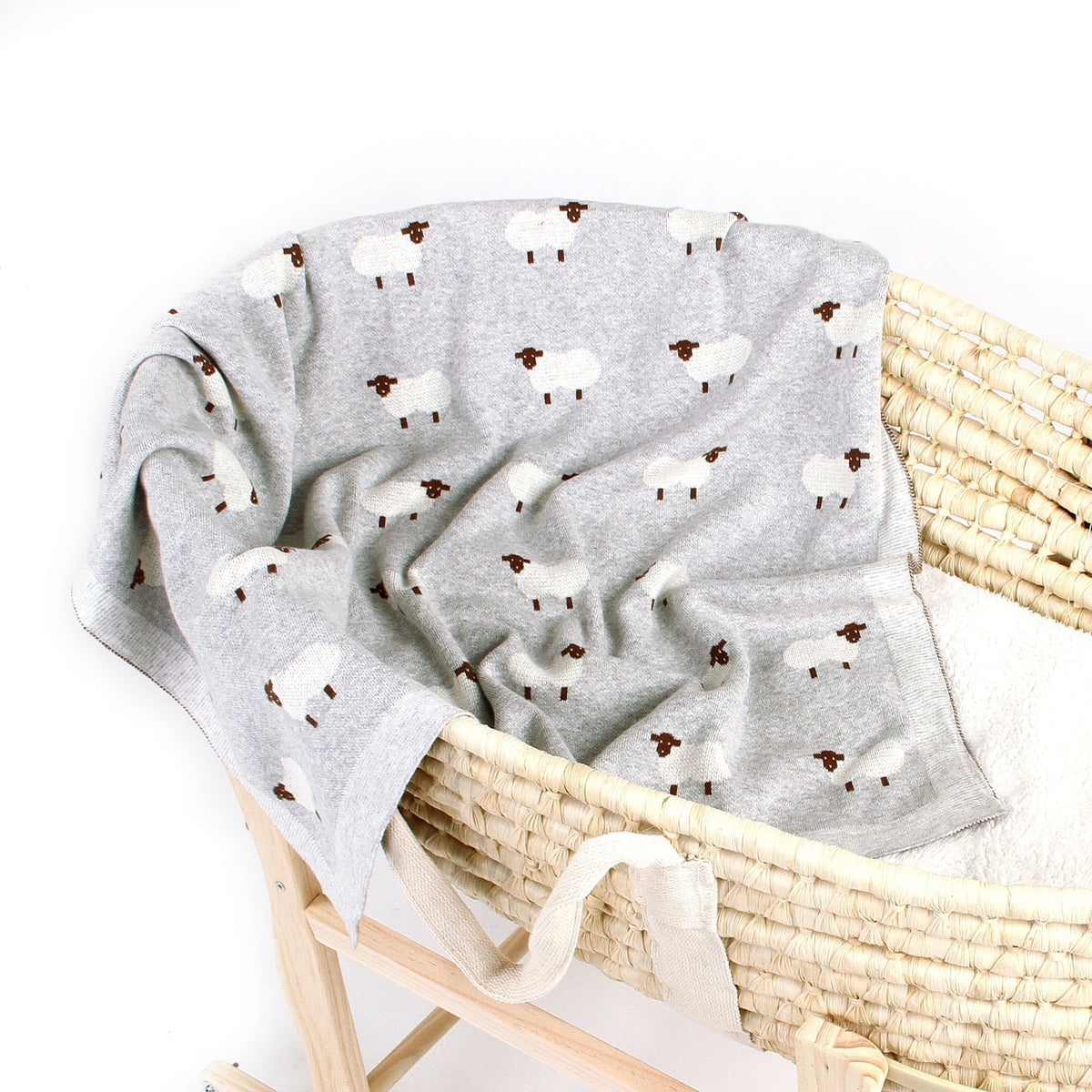 Manta de algodón para bebé SimplyB de algodón diseño oveja gris